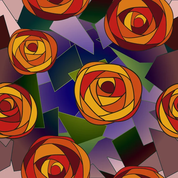 Sömlös blomma bakgrund med rosor. — Stock vektor