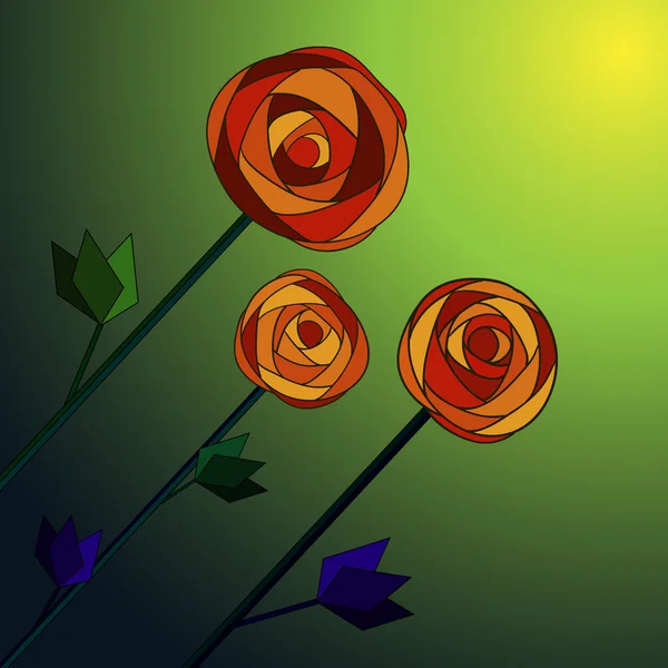 Fondo de flores con rosas . — Vector de stock