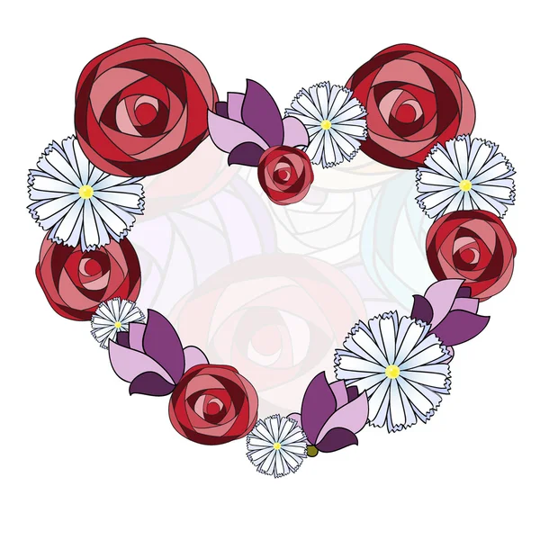 Fondo floral abstracto. Corazón vectorial — Vector de stock