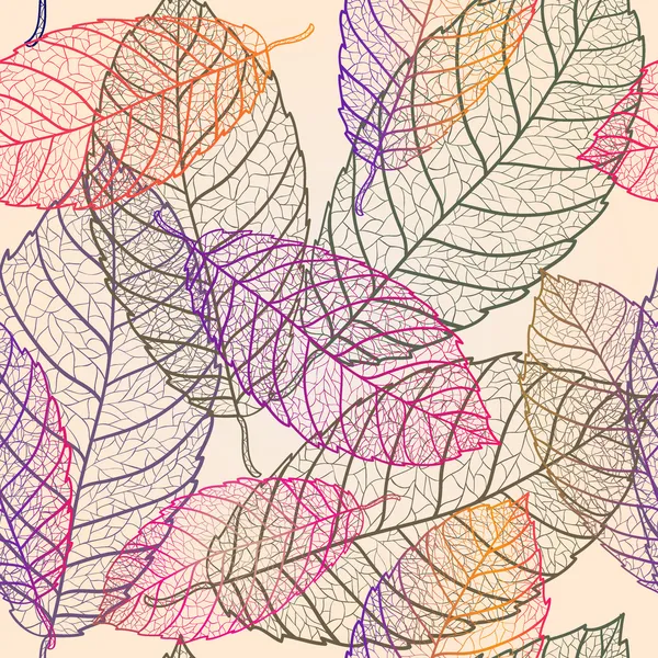 Automne transparent feuilles motif fond . — Image vectorielle