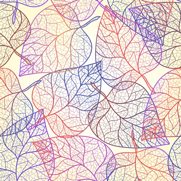 Otoño hojas transparentes patrón fondo . — Archivo Imágenes Vectoriales