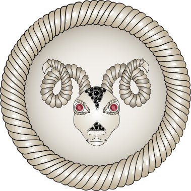 Baş Koç. zodyak işaretleri (Koç). gözler - kırmızı yakut.