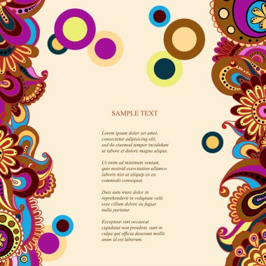 Vector floral dekoratif arka plan. metin için yer ile kart için şablon gövde tasarımı.