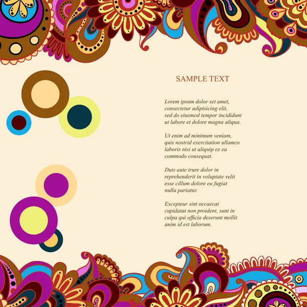 Vector floral decoratieve achtergrond. sjabloon frame design voor kaart met plaats voor uw tekst. — Stockvector