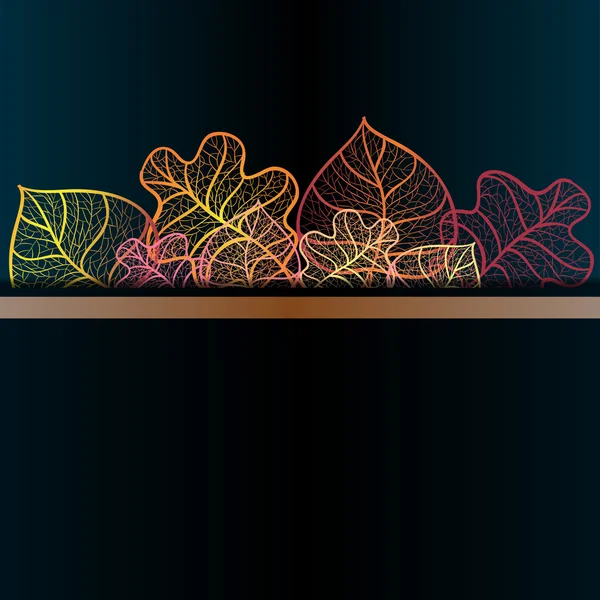 Ornamental background with art autumn leaves. Layered vector. — Stock Vector