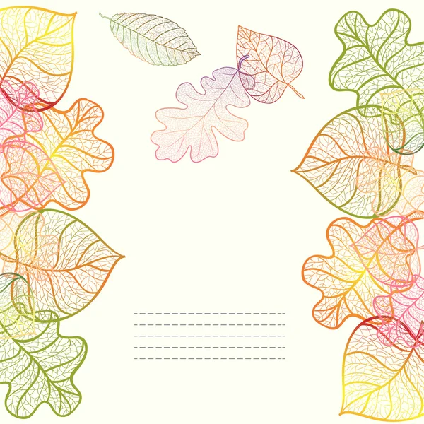 Fondo ornamental con hojas de otoño de arte — Vector de stock