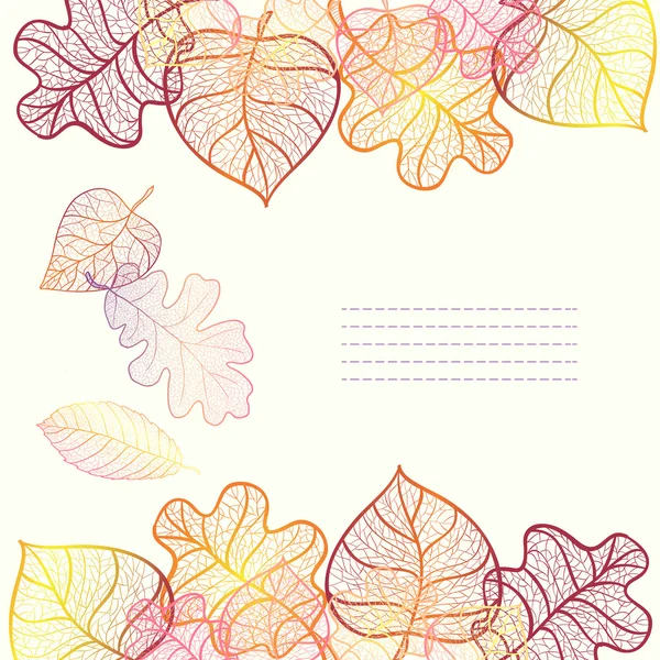 Ornamental background with art autumn leaves. — Stock Vector