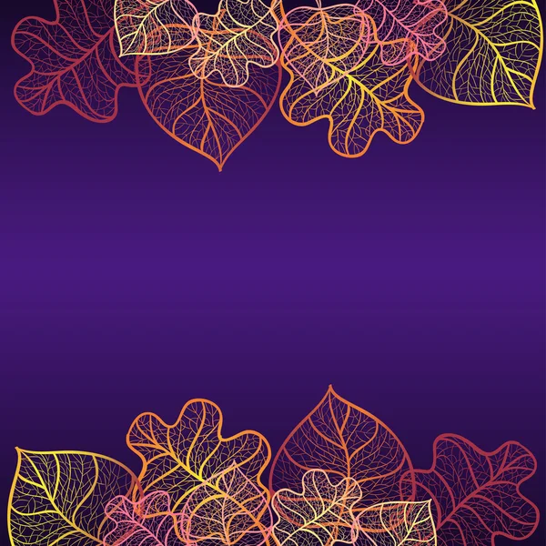 Ornamental background with art autumn leaves. — Stock Vector