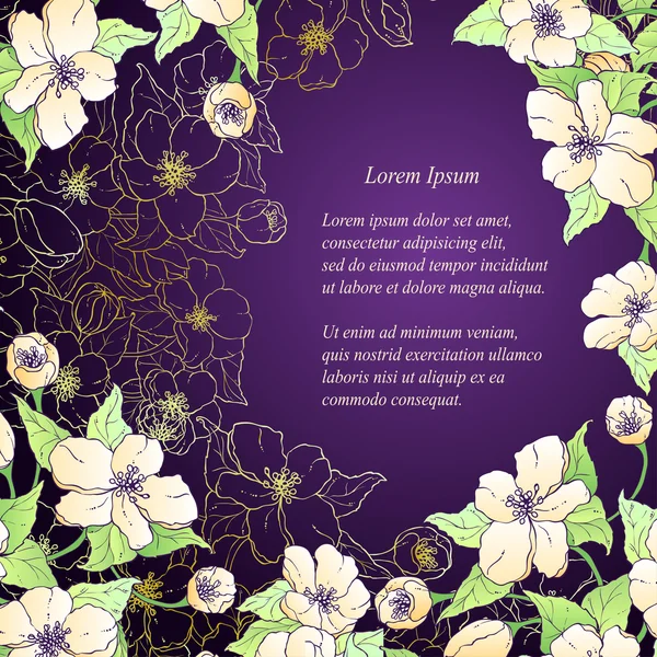 Vektor floralen dekorativen Hintergrund. Vorlage Rahmendesign für Karte mit Platz für Ihren Text. — Stockvektor