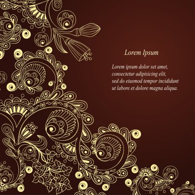 Vector floral dekoratif arka plan. metin için yer ile kart için şablon gövde tasarımı.