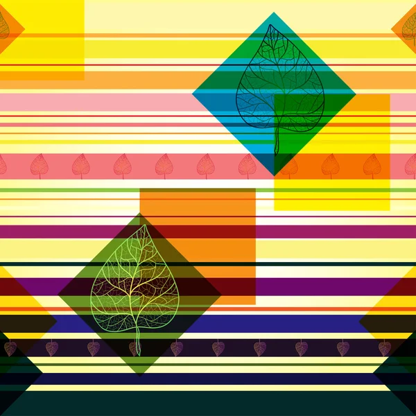 Modèle de bande avec des feuilles d'automne colorées, couleurs vives . — Image vectorielle