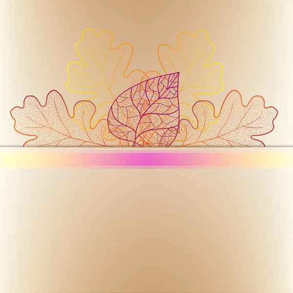 Ornamental background with art autumn leaves. — Stock Vector