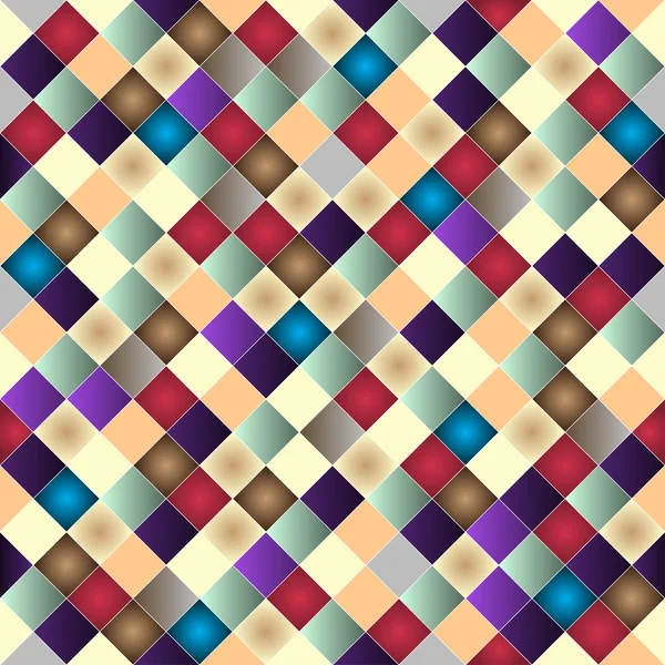 Retro vector seamless pattern. Colorful mosaic banner. Repeating geometric tiles with colored rhombus. — Stock Vector
