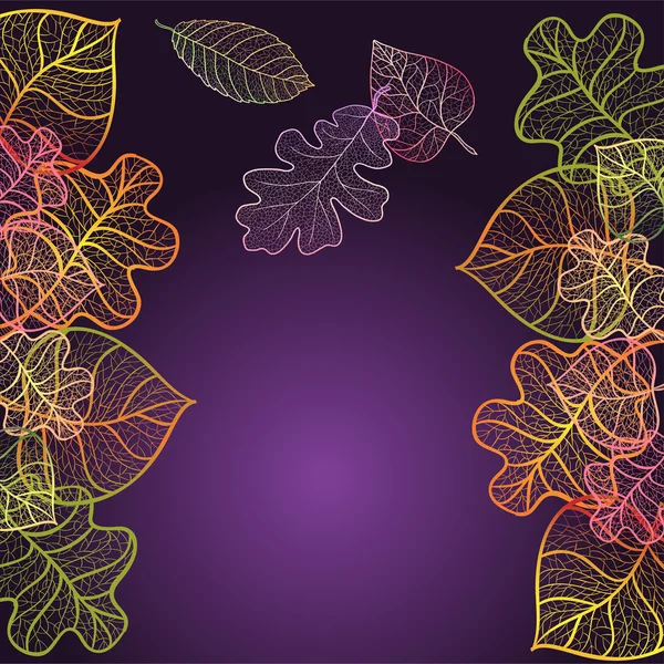 Sanat sonbahar yaprakları ile süs arka plan — Stok Vektör