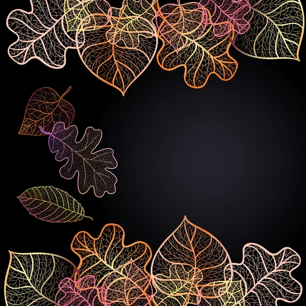 Ornamental background with art autumn leaves — Stock Vector