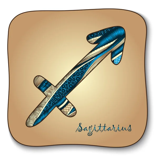 Stjärntecken - skytten. Doodle handritade stil — Stock vektor