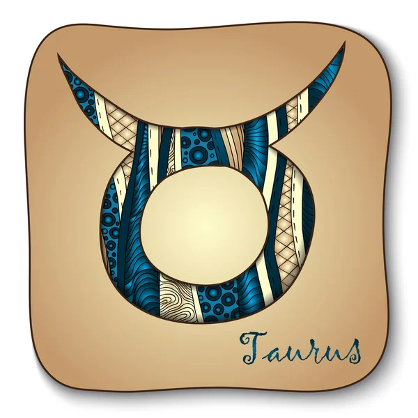 Stjärntecken - taurus. Doodle handritade stil — 图库矢量图片