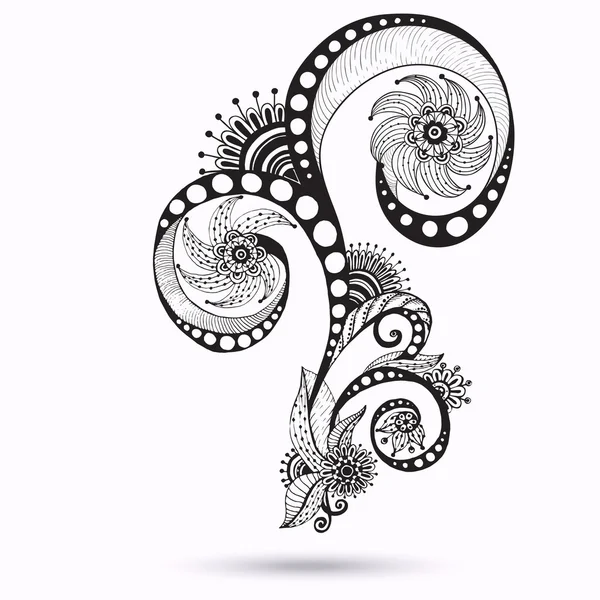 Henna paisley mehndi doodles ontwerpelement. — Stockvector