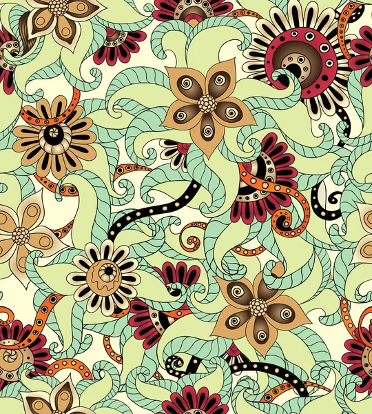 Seamless flower retro background pattern in vector — Stock Vector