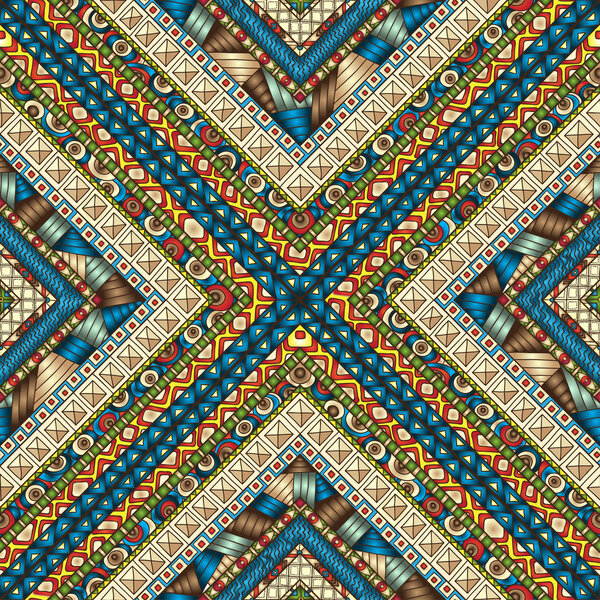 бесшовный узор с геометрическими элементами.