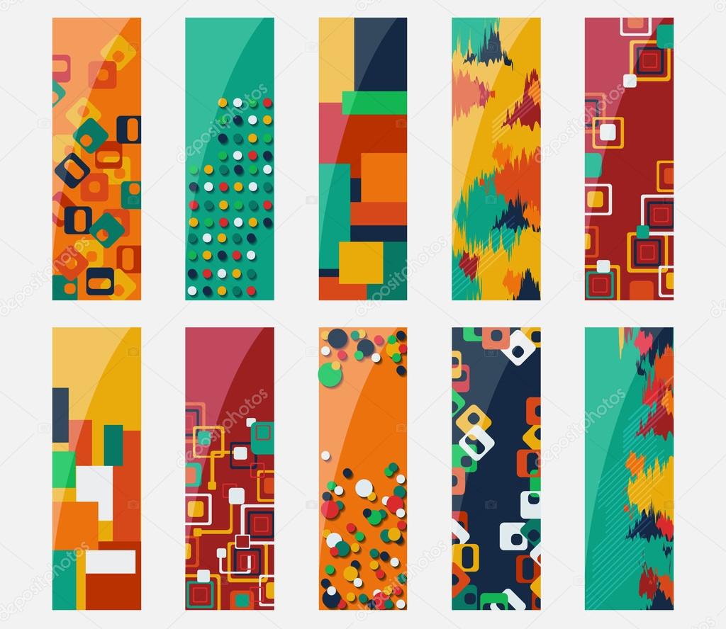 Abstract various 10 colorful header set collection vector design. EPS10 organized in groups for easy editing.