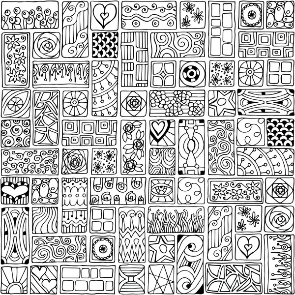 doodle çiçek ve kalpleri ile Seamless Modeli.