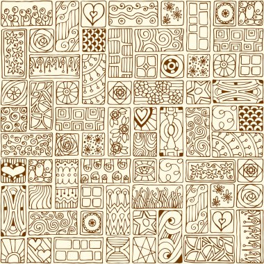 doodle kare ile Seamless Modeli.