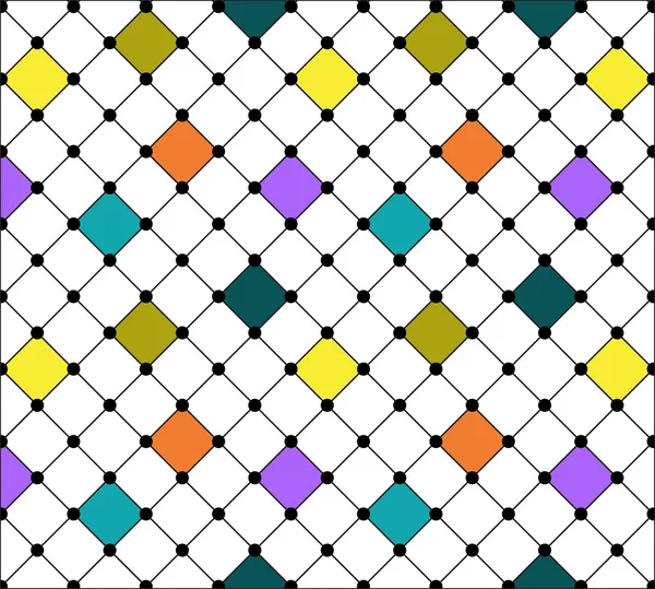 Retro vector seamless pattern. Colorful mosaic banner. Repeating geometric tiles with colored  rhombus. — Stock Vector