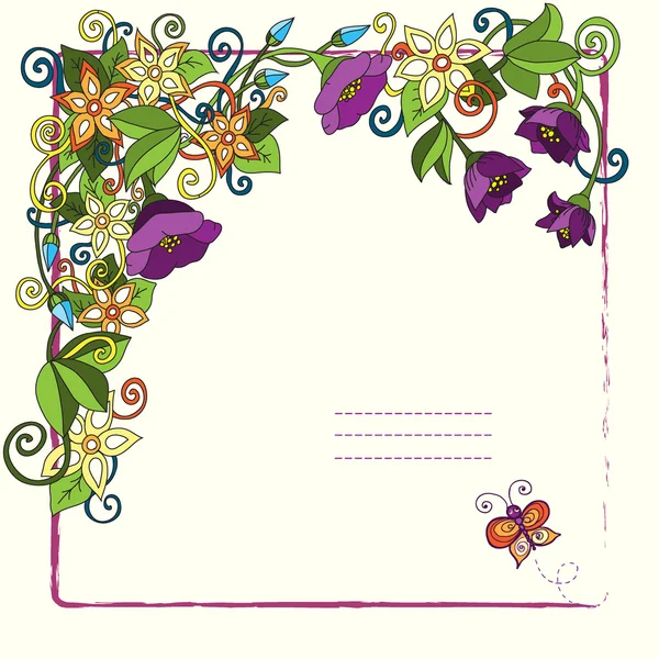 花のカードと場所のためのあなたのテキスト — ストックベクタ