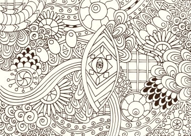 benzersiz el çekilmiş soyut vector floral arka plan.