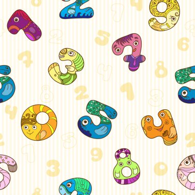 renkli komik rakamlar ile Seamless Modeli.