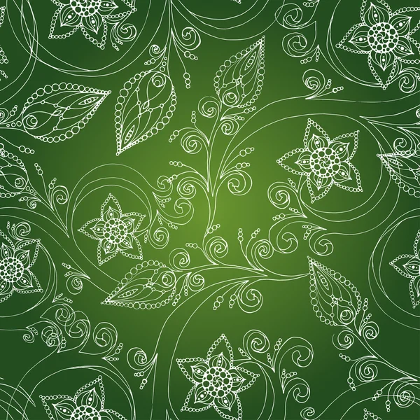 꽃, 낙서와 오이 완벽 한 패턴 — Wektor stockowy