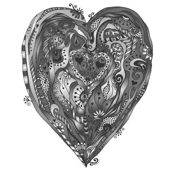 Original drawing doddle heart. — Stock Vector