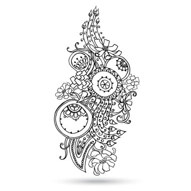 desenli kına mehndi tasarlamak vektör öğesi.