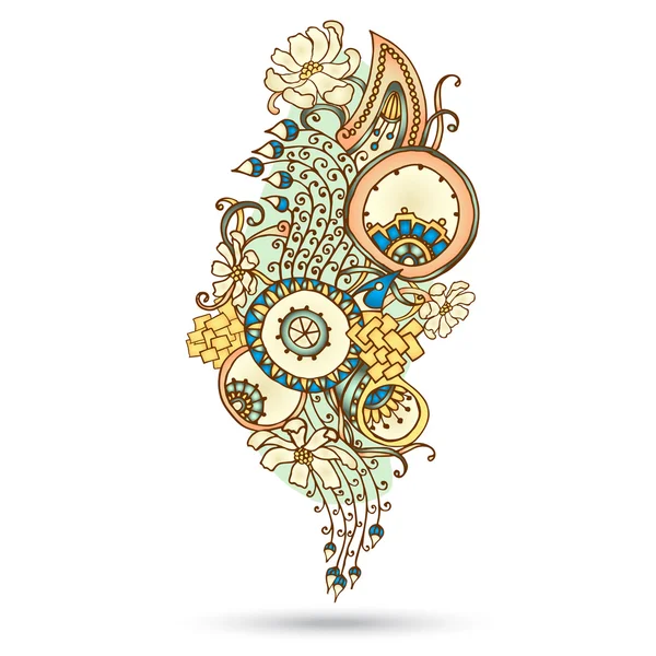 Henna paisley mehndi abstract vectorelement. — Stockvector