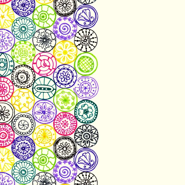 Abstract  hand drawn pattern card art circles. — Stock Vector