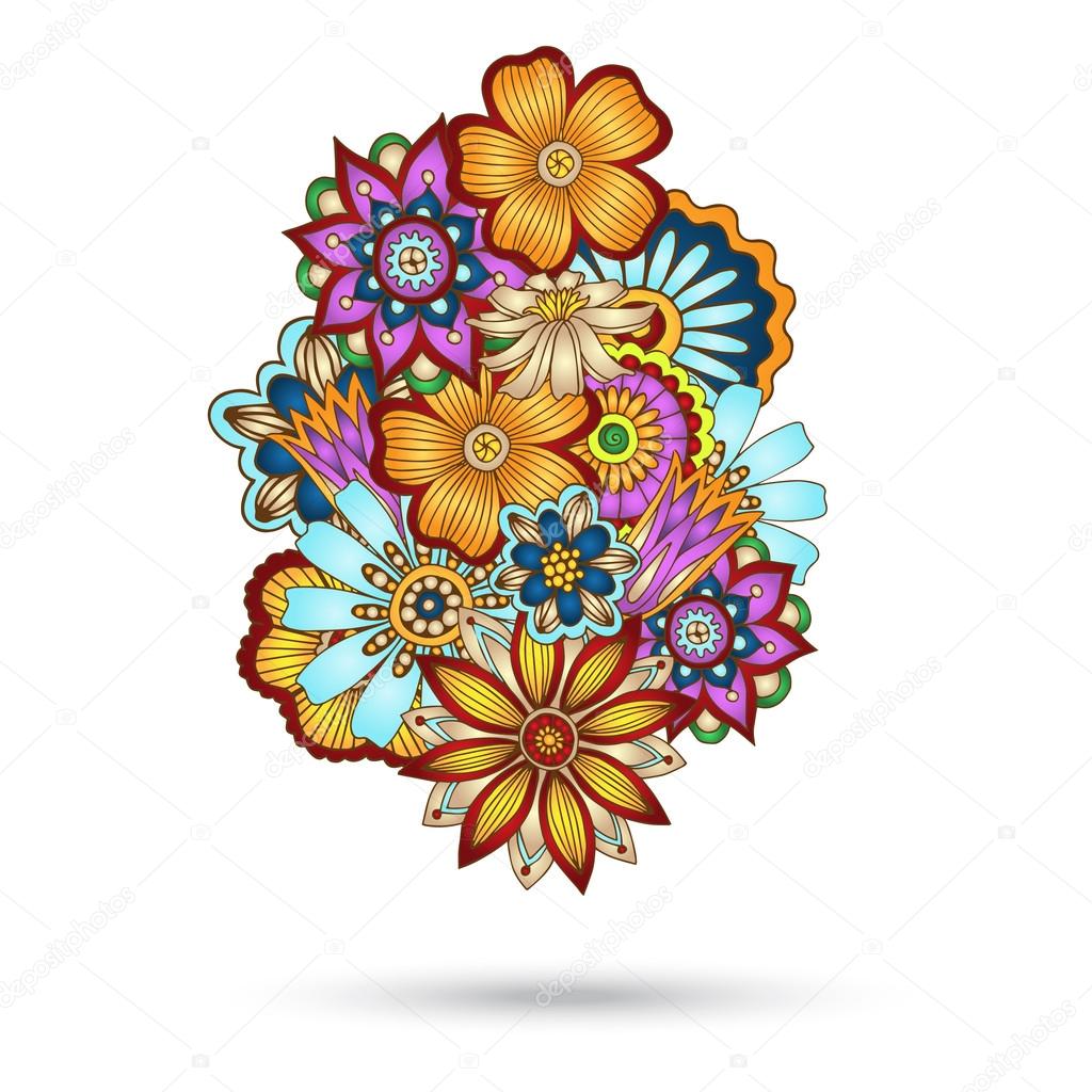 Henna Paisley Mehndi Floral Vector Element.