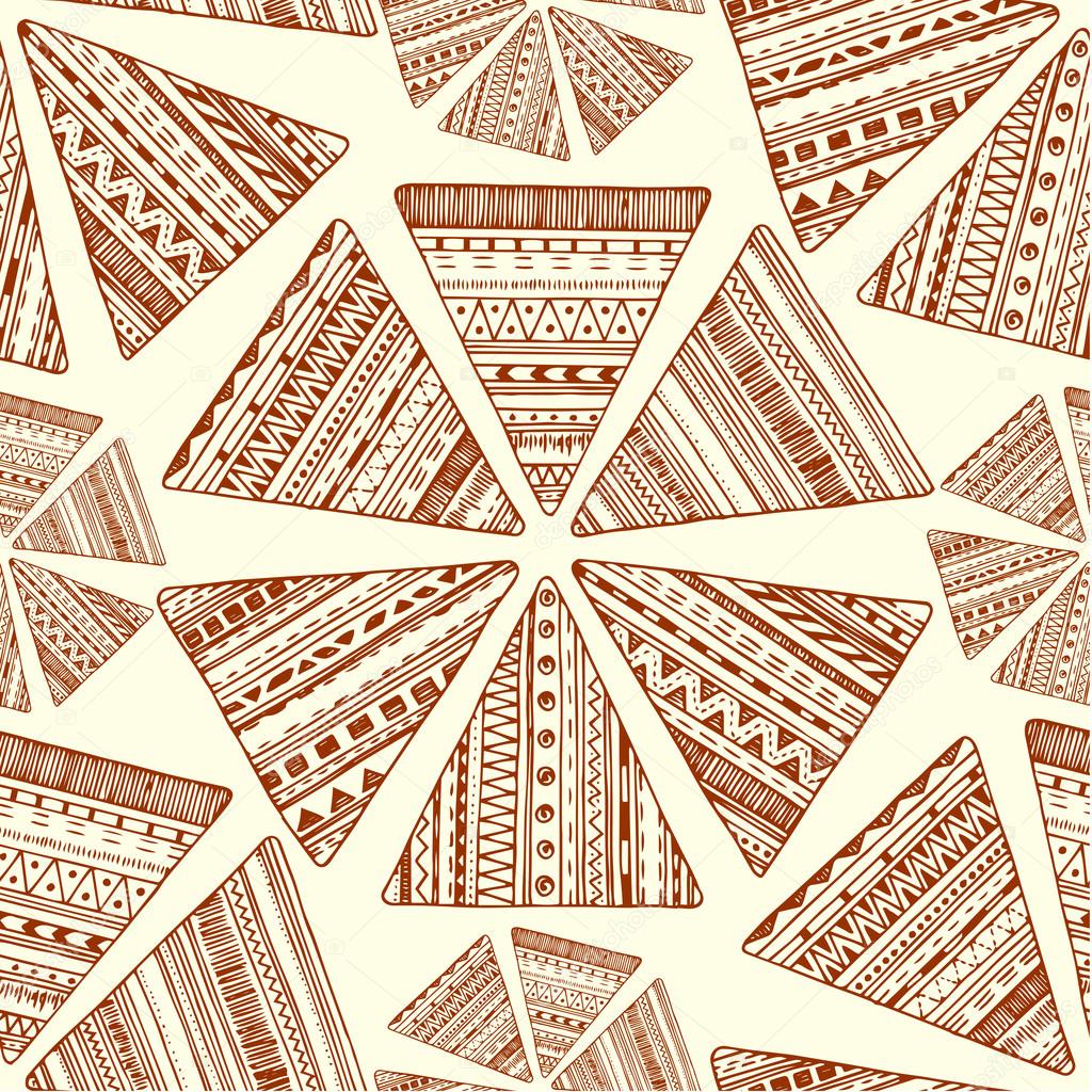 Seamless triangle pattern. Vector  tribal ethnic background. Geometric abstract texture.  Used Clipping Mask for easy editing.
