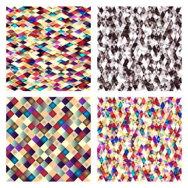 Set of geometric tiles with colored  rhombus. — Stock Vector