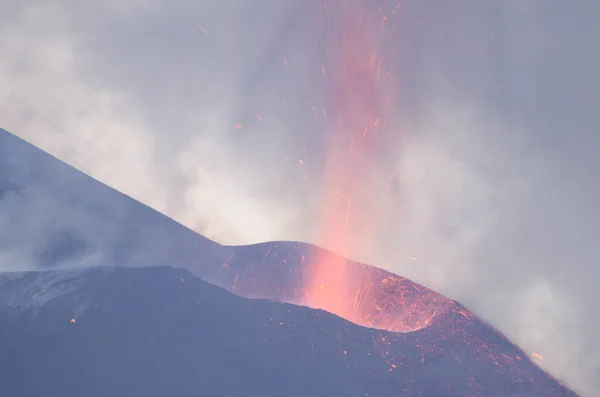 Sopečná Erupce Přírodní Park Cumbre Vieja Palma Kanárské Ostrovy Španělsko — Stock fotografie