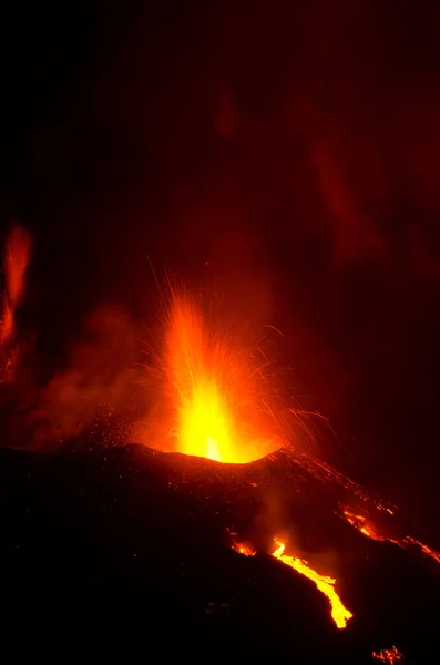 A Cumbre Vieja vulkánkitörése. — Stock Fotó