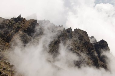 Caldera de Taburiente Ulusal Parkı 'nın kayalıkları.