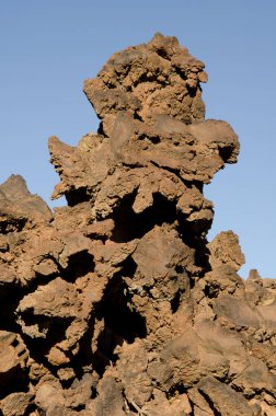 Teide Ulusal Parkı 'nda katılaşmış lav..