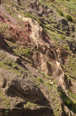 Slope with different strata.
