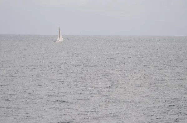 Sailboat in the Atlantic Ocean. Canary Islands. Spain.