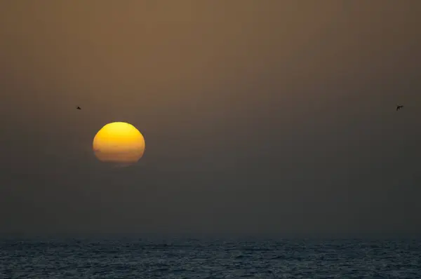Закат Над Атлантическим Океаном Попенгина Твоих Сенегал — стоковое фото