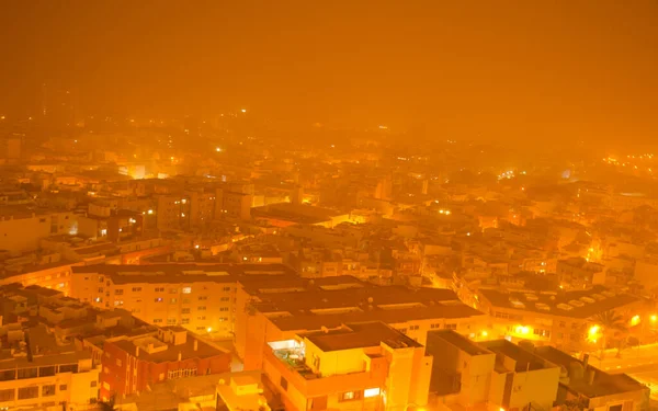 City Las Palmas Gran Canaria Dense Haze Formed Airborne Dust — Stock Photo, Image