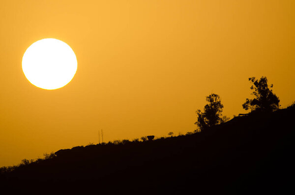 Dawn in the inland of Gran Canaria. Canary Islands. Spain.