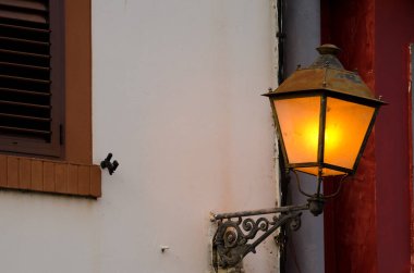 Street light in the town of San Mateo. Gran Canaria. Canary Islands. Spain.