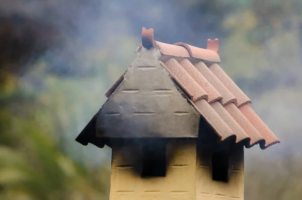 Chimney Expelling Smoke San Mateo Gran Canaria Canary Islands Spain — Fotografia de Stock